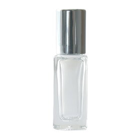 【メール便200円】スクエアガラスボトル・ロールオン[4ml]／1個【透明 クリア 詰め替え容器 アトマイザー 手作りコスメ 手作り化粧品 ネイルオイル フレグランス 白フタ 持ち運び 小分け アロマオイル】