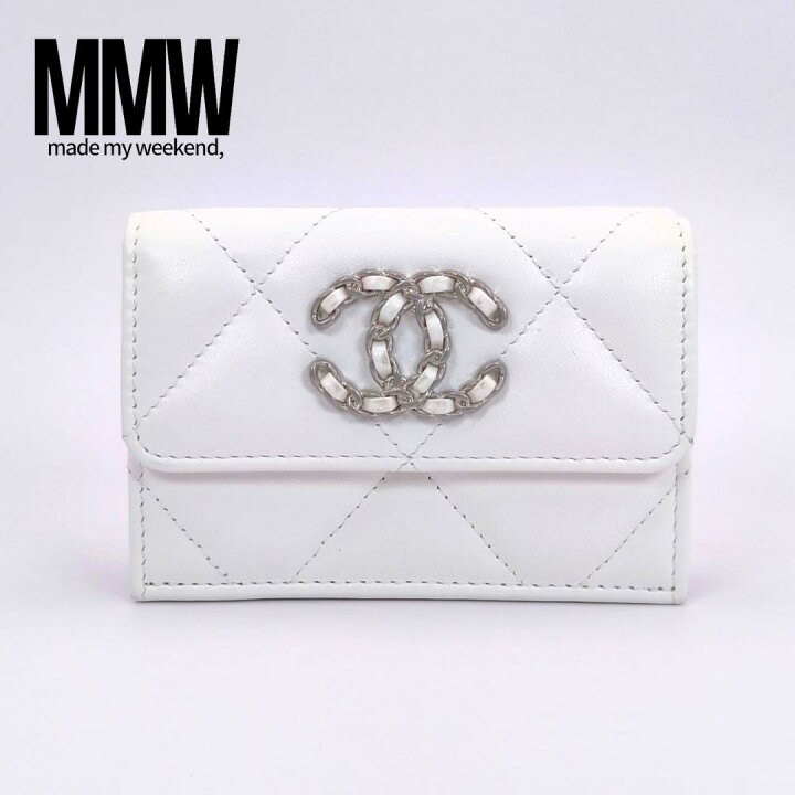 楽天市場】CHANEL 19 スモール フラップ マトラッセ ウォレット 三 