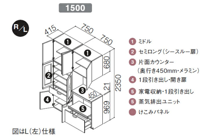 楽天市場】TOTO ミッテ カップボード(食器棚)○扉カラー：プライス 