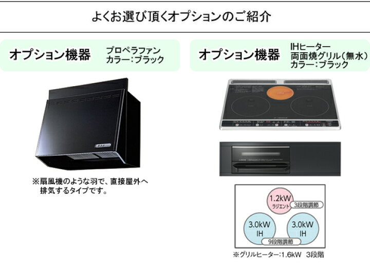 楽天市場】トクラス システムキッチン Bb I型○間口2550mm○扉カラー E 