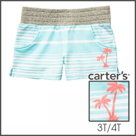【CARTER'Sカーターズ】ボーダーショーツ 女の子3T4T　95cm100cm105cm　子供服　ショートパンツ　半ズボン　スウェット　遊び着　春夏