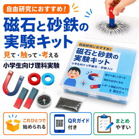 【LINE5％OFFクーポン】小学生 理科実験セット 自由研究に最適 自由研究おたすけキット 夏休み 小学生 低学年 中学年 男の子 磁石と砂鉄の実験キット 親子で実験 科学実験 簡単 棒磁石 U字磁石 磁石棒 夏休みの自由研究 自由研究 おすすめ