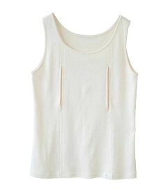 【メール便送料無料】授乳服 マタニティウェア オーガニック穴あきキャミ 《綿100% コットン100% 授乳服 インナー 授乳用インナー マタニティ 日本製》 [M便8/8]