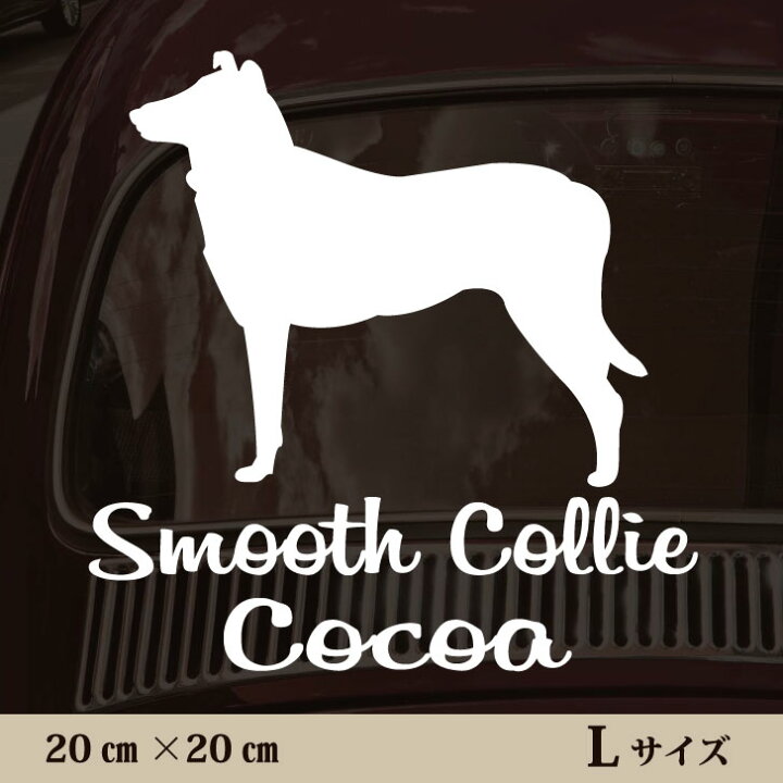 楽天市場 送料無料 車 ステッカー スムースコリー ｌサイズ ペット カー ペットステッカー かわいい シンプル カッティングシート グッズ 屋外 おしゃれ オーダー 名前 シール 可愛い 転写式 犬 Mo U Ra