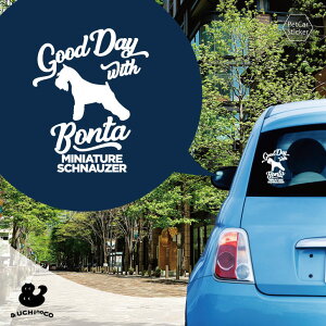 デザイン カーステッカー 【 ミニチュア・シュナウザー2 】 車 ステッカー シール ペット プレゼント 記念 贈り物 カッティングシート オーダーメイド リア ガラス おしゃれ かっこいい シン