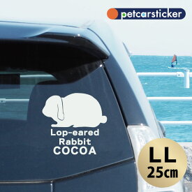 車 ステッカー 【 うさぎ　ロップイヤー 】【LL】 かわいい シンプル カーステッカー カッティングシート グッズ プレゼント おしゃれ オーダーメイド 名前 シール 可愛い 転写式 小動物