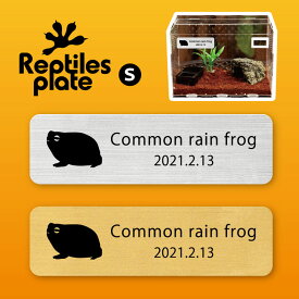 レプタイルズ プレート Sサイズ 【 アメフクラガエル 】ケージ 水槽 レプタイルボックス 虫かご用 銘板 名札 ネームプレート パルダリウム テラリウム アクアリウム 両生類