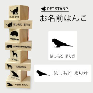 お名前はんこ 【 ウロコインコ 】4点セット お名前スタンプ 氏名印 布用 判子 はんこ 入学 入園 名前つけ オムツ シンプル ペット スタンプ台 イラスト お手軽 かわいい おなまえ プレゼント