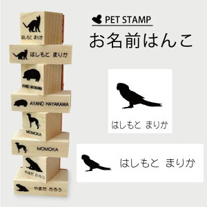 お名前はんこ 【 ミドリコンゴウインコ 】4点セット お名前スタンプ 氏名印 布用 判子 はんこ 入学 入園 名前つけ オムツ シンプル ペット スタンプ台 イラスト お手軽 かわいい おなまえ プ