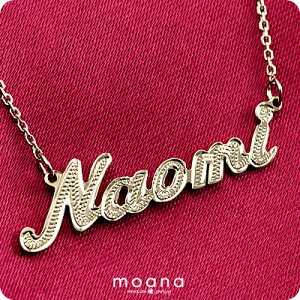 14Kゴールドネックレス/ペンダントネームペンダントハワイアンジュエリー