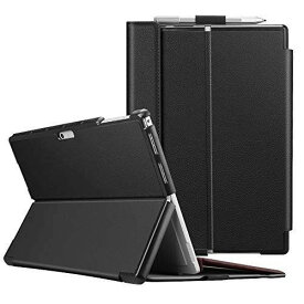 Fintie for Microsoft Surface Pro 6 / Surface Pro 5 2017 / Surface Pro 4 ケース タイプカバー マルチ視角 スタンド 軽量 薄型 ペンホルダー付き 合成皮革保護カバー (1 ブラック)