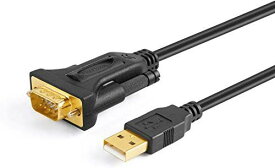 rs232c usb 変換， CableCreation USB to RS232 アダプタ 【FTDIチップセット内蔵】金メッキUSB 2.0（オス）- RS232 （オス） DB9ピン シリアル変換ケーブル Windows 10 / 8.1 / 8 / 7 / Vista/XP / 2000 / Linux/Mac OS 10.6などに対応 ブラック 1m 3.3ft/1M