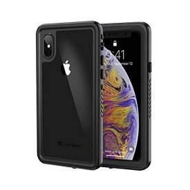 Lanhiem iPhoneX 防水ケース iPhoneXSケース(5.8インチ)完全防水 IP68米軍規格 指紋認証/Face ID認証対応 タッチ可 耐衝撃 滑り止め 防塵 防雪 水中撮影 ワイヤレス充電サポート超軽量 薄型 透明 付け外し簡単 全面保護のアイフォンX/XS防水ケース 黒 iphone X/XS