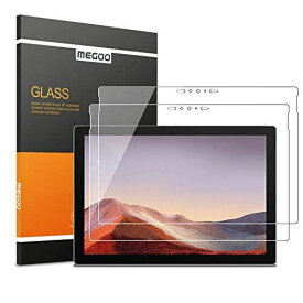 【2枚入り】MEGOO Microsoft Surface Pro 7 強化ガラス保護フィルム，薄型、優れた感度、高透明率、貼りやすい、指紋防止、12.3 インチ用保護フィルム