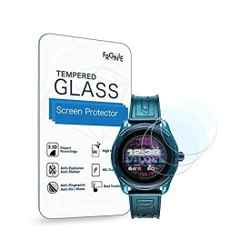 (3枚入り) Frgnie for Diesel on Fadelite 腕時計 スクリーン保護フィルム， 9H 強化 ガラス 保護フィルム 対応 Diesel on Men’s Fadelite Smartwatch