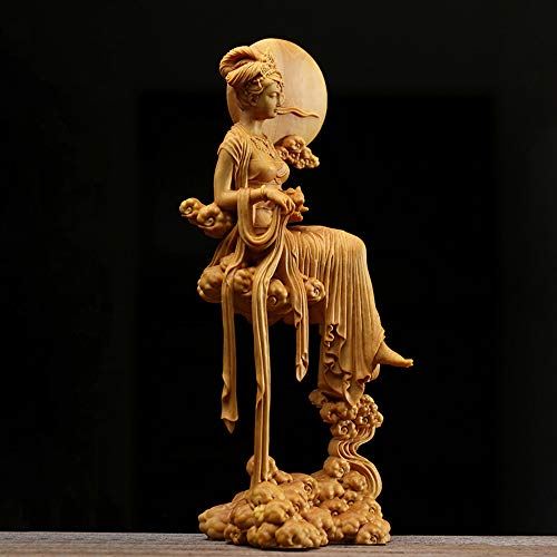 楽天市場】月の神 嫦娥 中秋 置物 木彫り 天女像 中国神話人物 手作り