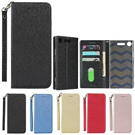 Eastwave ソニー Sony Xperia XZ1 SO-01K SOV36 701SO ケース xperiaxz1 so01k ケース Case 手帳型 ストラップ付き 高質PU皮革 明るい色 内蔵マグネット 携帯カバー カードポケット スタンド機能 便利 ブラック 02-ブラック