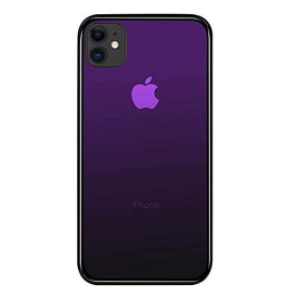 SUMart iPhone11 ケース ガラスケース グラデーション 強化ガラスケース 硬度9H TPUバンパー ハードケース おしゃれ qi対応 傷つき防止 (iPhone11 6.1インチ, ダークバイオレット)