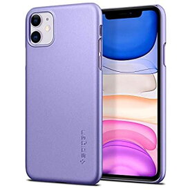 【Spigen】 iPhone 11 ケース 6.1インチ 対応 超極薄 ハード PC ケース レンズ保護 カメラ保護 超薄型 超軽量 指紋防止 マット仕上げ ワイヤレス充電対応 Qi 充電対応 シン・フィット ACS00404 (パープル)