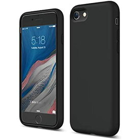 【elago】 iPhone SE2 SE 2020 iPhone8 対応 ケース シリコン 薄型 スリム ソフト カバー 耐衝撃 衝撃 吸収 指紋 防止 リキッドシリコン スマホケース [ iPhoneSE2 第2世代 iPhone 8 iPhone7 アイフォンSE2 アイフォン8 対応 ] SILICONE CASE ブラック iPhoneSE2/8/7