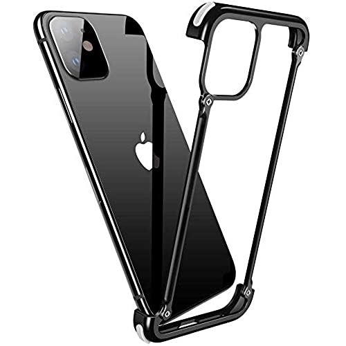 iPhone 12 Pro Max用ケース バンパー アルミ 耐衝撃 放熱仕様 販売実績No.1 電波干渉対策設計 ワイヤレス 金属フレームケース ブラック 軽量 サイドバンパー 日本語取扱説明書付き Max対応 iPhone12 充電対応 店 Max 薄型