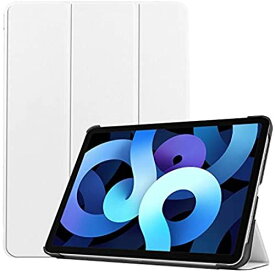 iPad Air 2020 ケース iPad Air4 ケース [Gos Elec] 軽量 薄型 三つ折スタンドケース PUレザー iPad 10.9インチ カバー [ホワイト] iPad Air4 10.9 2020