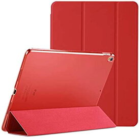 ProCase iPad Pro 10.5"ケース スマート 超スリム スタンド フォリオ保護ケース 半透明フロスト バックカバー 対応機種：iPad Pro 10.5" 2017 / iPad Air 3 2019 - レッド Air 3/iPad Pro 10.5''