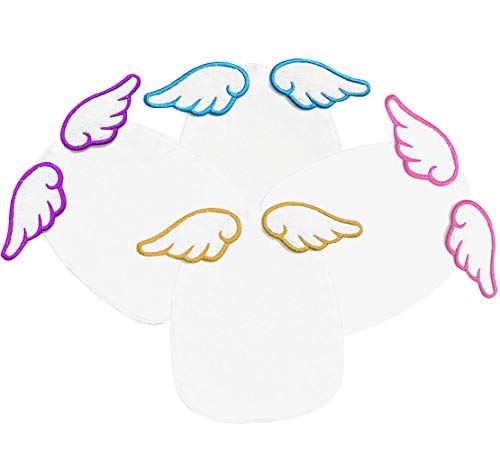 4枚セット ベビー 汗取りパッド かわいい 天使の羽 綿100 新生児 ベビーギフト 紫 黄 出産祝い 青 ピンク 女の子 期間限定特別価格 男の子