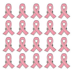 WANDICピンクリボンブローチ, 20個 乳がん意識 ラペルピン, ピンクリボン運動 シンボル ピンクリボンピンバッジ女性のための