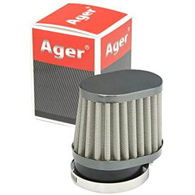 Ager オーバル パワーフィルター ガンメタxステンレス 48mm