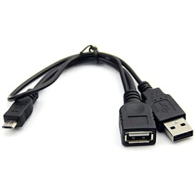 CY Micro USB 2.0 OTG ホストフラッシュディスクケーブル USB電源付き Galaxy S3 i9300 S4 i9500 Note2 N7100 Note3 N9000 & S5 i9600用 ブラック