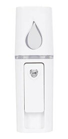 ziparich 顔用 ハンディ 加湿器 携帯用 USB充電 ミラー付き 乾燥肌 対策 美顔 補水 ミスト (ホワイト)