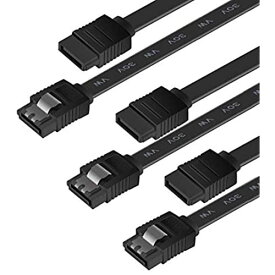 BENFEI SATAケーブルIII、3パックSATAケーブルIII 6 GbpsストレートHDD SDDデータケーブル、ロックラッチ付き18インチSATA HDD、SSD、CDドライバー、CDライターに対応-ブラック