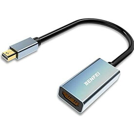 Mini DisplayPort-HDMIアダプター、MacBook Air/Pro、Microsoft Surface Pro/Dock、モニター、プロジェクターなどと互換性のあるBenfei MiniDP-HDMIアダプター-グレー