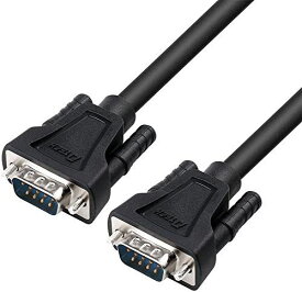 DTECH RS232C シリアル ケーブル 1.5m クロスケーブル ヌルモデムケーブル D-Sub9ピン オス - D-Sub9ピン オス DB9 Null Modem Cable