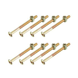 uxcell 家具ボルトナット M6x80mm 58mmスレッド長さ バレルナット フィリップススロット 8セット入り