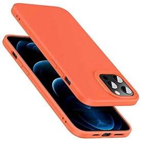 ESR iPhone 12 用 ケース iPhone 12 Pro 用 ケース 液体シリコンカバー ソフト 指紋防止 コーラルオレンジ 6.1 インチ