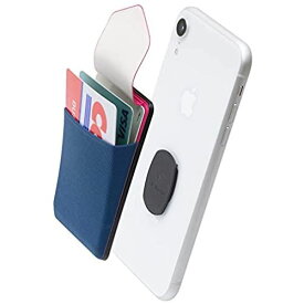 Sinjimoru 無線充電対応 手帳型カードケース専用マウントで固定するカードホルダー SUICA クレジットカード など3枚のカード収納できる着脱可能スマホカードケース、 iphone android対応 スマホ 背面 パスケース。Sinji Mount Flap, ネイビー