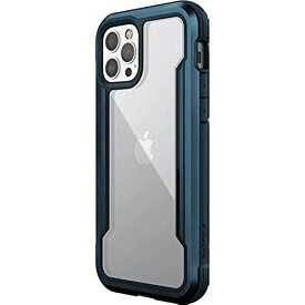 【RAPTIC】 iPhone12Pro / iPhone12 対応 ケース 米軍 MIL 規格 取得 携帯ケース 耐衝撃 クリア アルミ × PC × TPU 衝撃 吸収 透明 ハード カバー 対衝撃 スマホケース [ iPhone12 Pro/iPhone 12 / アイフォン12プロ / アイフォン12 対応 ] Shield パシフィックブルー