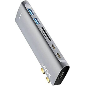 NIMASO 7-in-2 USB C ハブ MacBook Pro / Air 専用 【100W PD対応 Thunderbolt 3 ポート / USB C 3.0 ポート / 4K 30Hz HDMI 出力ポート / 2 * USB-A 3.0 ポート / TF & SD カード スロット搭載】スリム 軽量 マルチ アダプタ