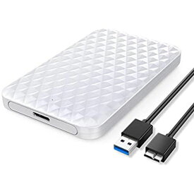 ORICO 2.5インチ HDDケース USB3.0 ハードディスクケース SSDケース SATA3.0 ドライブケース UASP対応 5Gbps高速 9.5mm/7mm 両対応 4TBまで 工具不要 ひし形紋 2520U3-WH 白