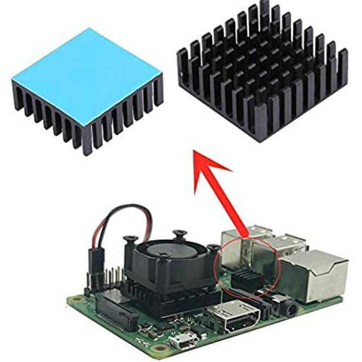 新作送料無料 Tuloka 4個ヒートシンク 導熱接着シート4pcs付き 熱暴走対策 冷却ラジエーターフィンCPU ICチップ 回路基板 LEDアンプに 適用