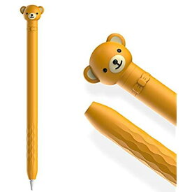 AhaStyle Apple Pencil 第1世代用ケース かわいい カートン 柔らかなシリコン材質 Apple Pencil 第1世代のみ適用 (イエロー クマ)