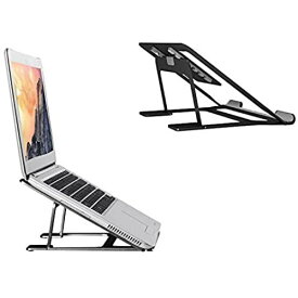 ノートパソコンスタンド ノートPCスタンド タブレットホルダー Macbook iPad 卓上 折り畳み式 6段階角度調節 アルミニウム合金製 放熱対策 滑り止め付き 軽量 丈夫 収納簡単 持ち運び便利