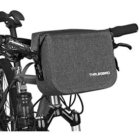 自転車 フロントバッグ ハンドルバーバッグ フレームバッグ トップチューブバッグ 防水 反射 大容量 容量調節可能 ロール式 ダックグレー 収納アクセサリー