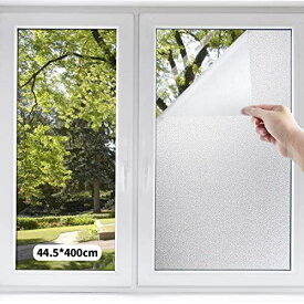 PROTEALL 窓用フィルム 窓ガラスフィルム めかくしシート すりガラス調 プライバシー保護 ガラス飛散防止シート 台風対策窓フィルム 断熱遮熱シート UVカットフィルム 貼り直し可能 貼ってはがせる 外から見えない 44.5cm*400cm