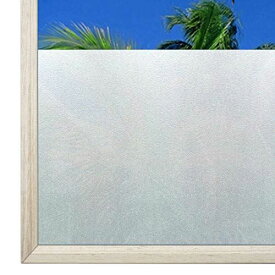Qualsen 窓 めかくしシート 窓用フィルム ガラスフィルム 目隠しシート すりガラス調 断熱遮熱 結露防止 飛散防止 UVカット 水で貼る 貼ってはがせる 浴室 風呂 玄関目隠し 外から見えない 艶消し白い砂柄 90 x 300 cm
