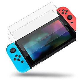 2枚入り Nintendo Switch用 保護 ガラスフィルム 任天堂ニンテンドー スイッチ 強靭9H 0.3mm 撥水撥油 指紋防止 飛散防止 貼付道具付 ピタ貼り 自己吸着 気泡防止 極薄
