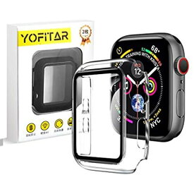 【2021改良モデル】YOFITAR Apple Watch 用 ケース series6/SE/5/4 44mm アップルウォッチ保護カバー ガラスフィルム 一体型 PC素材 全面保護 超薄型 装着簡単 耐衝撃 高透過率 クリア