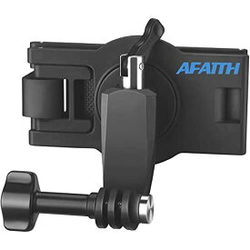 AFAITH GoPro クリップ マウント リュック バックパック マウント 360°回転式 左右150°調整可能 GoPro Hero 9/8/7/6/5/4/3/GoPro MAX/DJI Osmo Action Black-1